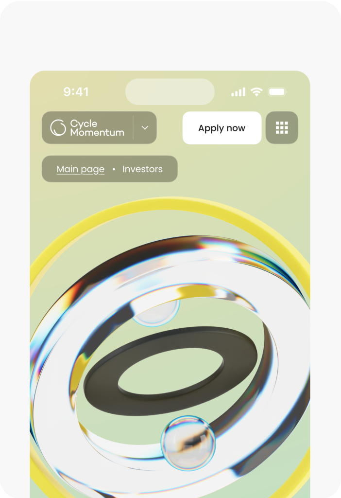 Abstract digital design featuring circular shapes with a soft color palette on a smartphone interface, crafted by the innovative team at Webgamma UX Agency.