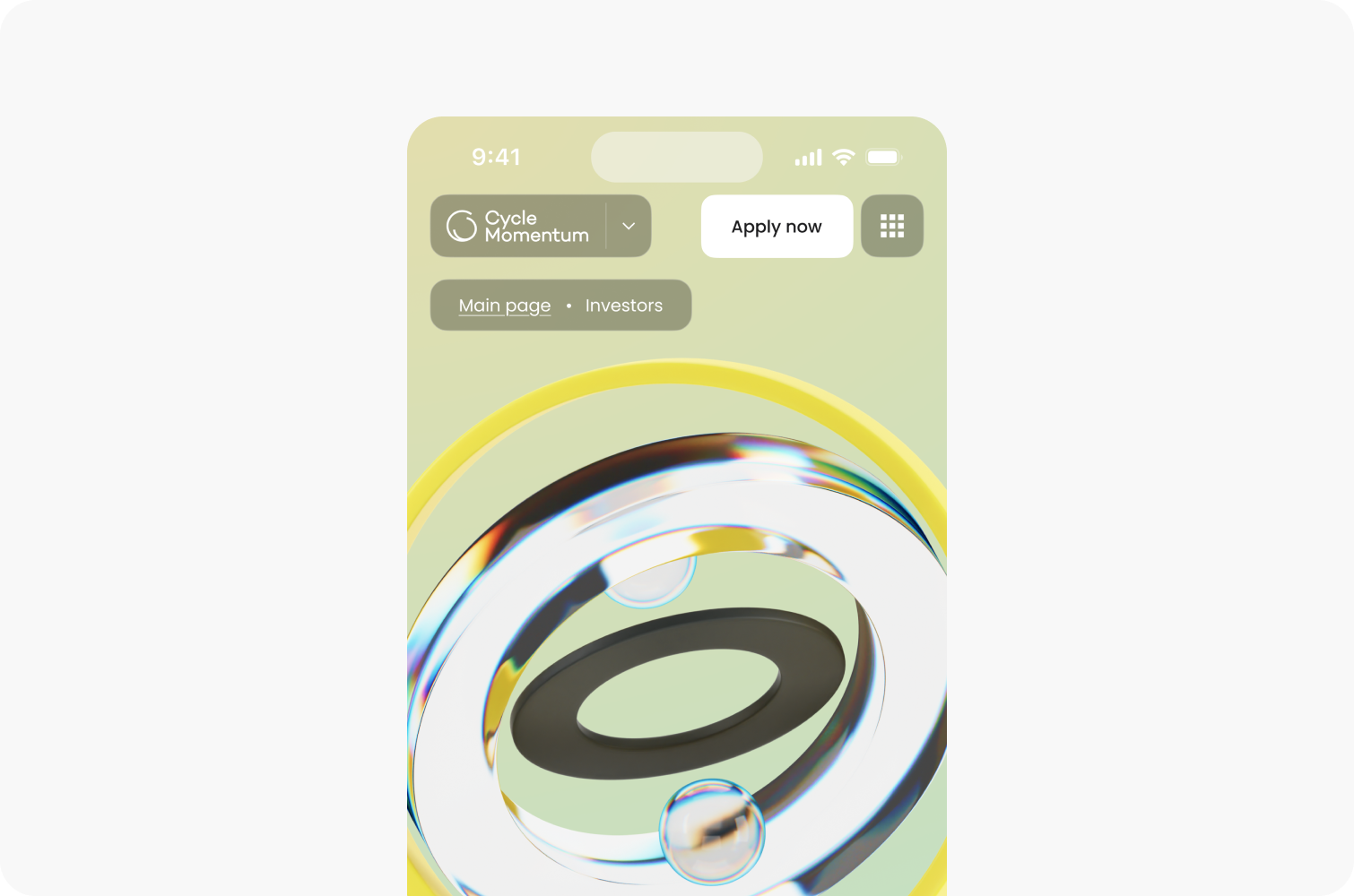 Abstract digital design featuring circular shapes with a soft color palette on a smartphone interface, crafted by the innovative team at Webgamma UX Agency.